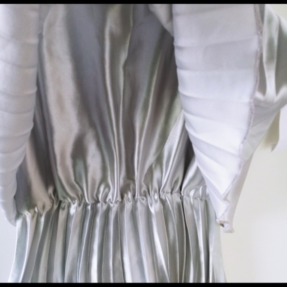 NWOT- Silver Pleated Dress - Picture 3 of 5
